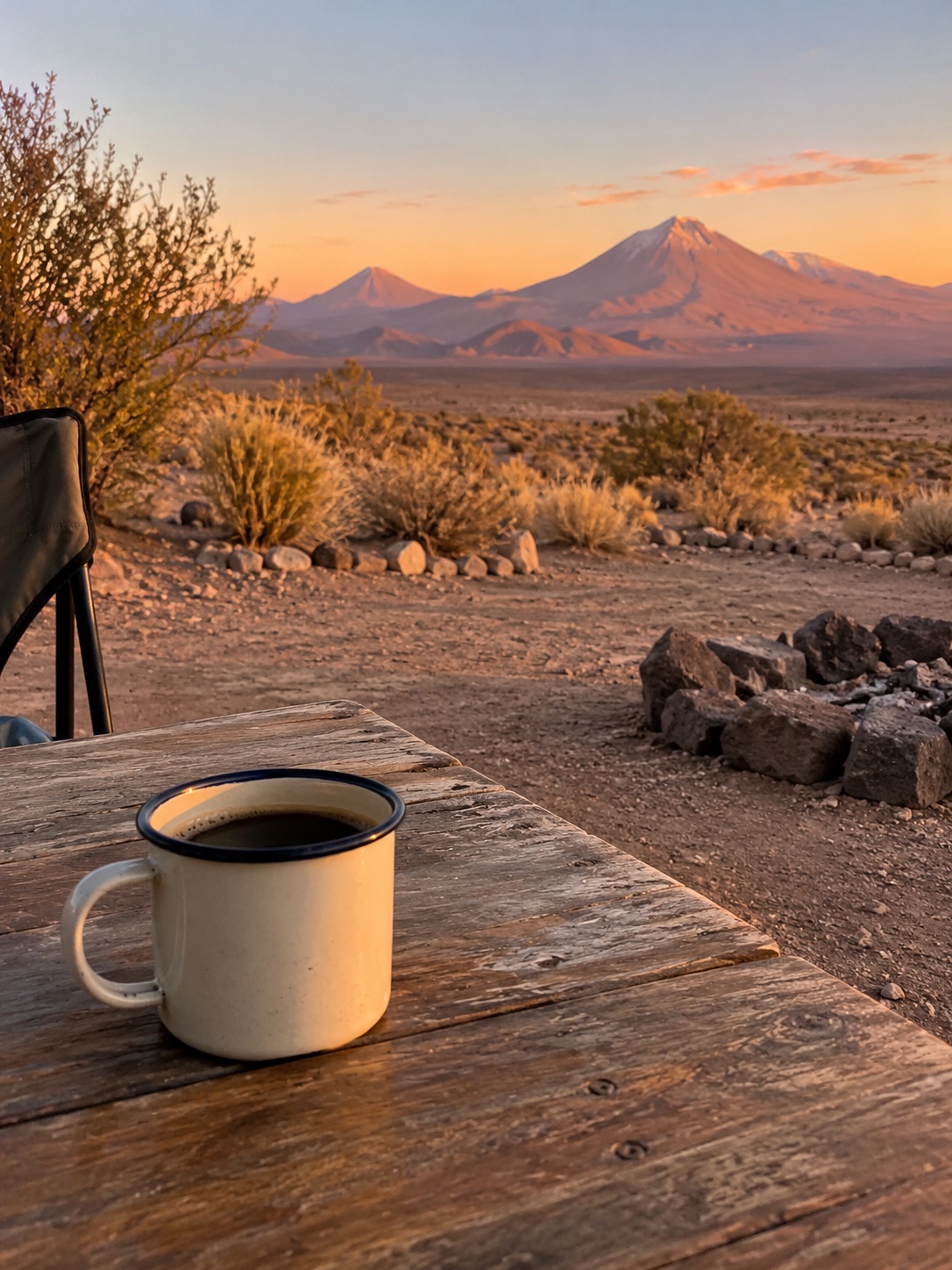 Inspiración: café al amanecer en Atacama